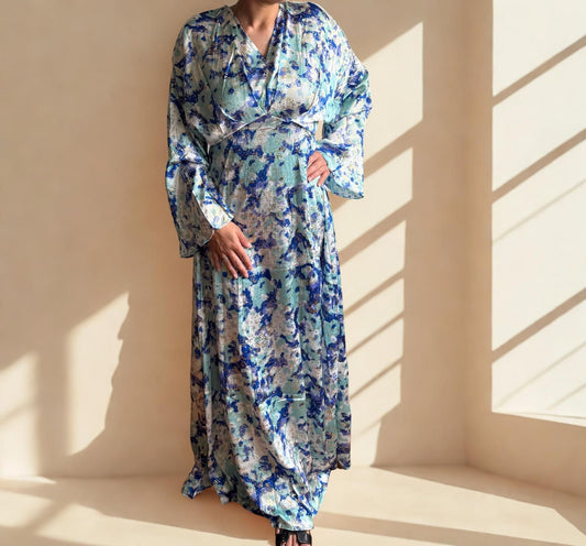 Robe Fluide mélange de bleu