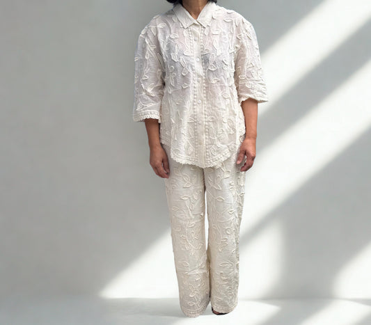 Chemise à broderie en coton